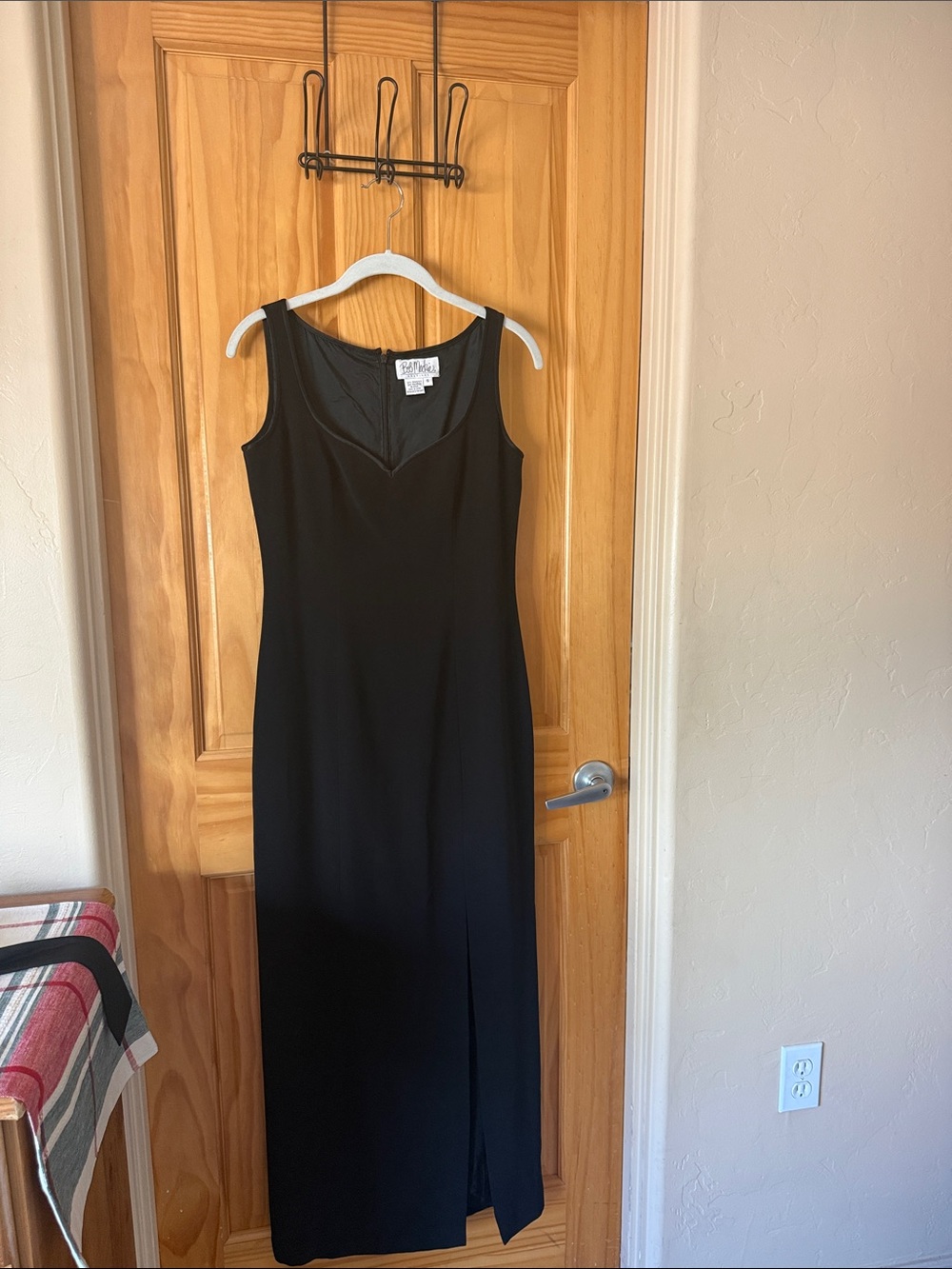 Bob Mackie Black Sleeveless Maxi Gown with Front Slit